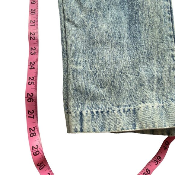 Vtg DREAMS Women Denim Jumpsuit Sz L Blue 80s 90s Snap Front 3/4 Sleeve 92-2 - Picture 9 of 13